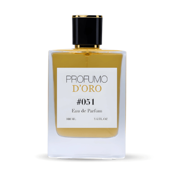 Profumo D’oro #051 – edler Herrenflakon, Hauptansicht des cremig-gourmandigen Eau de Parfum